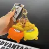Llavero de haba pequeña de pelo sintético colgante de felpa hecho a mano llavero de alto valor de color llavero diy regalo de nicho elfo