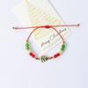 Pulseira pingente ajustável de Papai Noel com floco de neve tecido à mão, joias transfronteiriças, presente de Natal