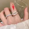 Anillo Abierto de Perla Barroca Francesa para Mujer Anillo de Dedo Índice Apilable de Nicho Lujo Ligero Gama Alta Versátil Ajustable Europeo y Americano