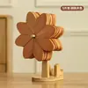 Tapete de Isolamento Térmico, Decoração de Mesa Dinâmica de Moinho de Vento, Artigos Domésticos Personalizados, Porta-Panela Anti-Escaldante de Madeira Maciça, Porta-Copos Dobrável Atacado