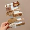 Pinza de felpa para otoño e invierno, pinza para flequillo lateral, pinza linda de color marrón para niños, pinza de una palabra Mao Mao, tocado, venta al por mayor