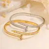Nuevo Estilo Personalizado Estilo Coreano Tarjeta Hogar Uña Pulsera Completa de Circonio Baño Lujo Ligero Bolso de Gama Alta Pulsera de Acero Inoxidable Versátil