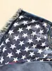 Jeans Europeos y Americanos Amazon Wish Sitio Independiente Transfronterizo Bandera Americana Borla Estrella Estampado Mezclilla Pantalones Cortos para Mujer
