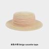 Sombrero de paja retro de alta calidad con parte superior plana para mujer, sombrero de verano de alta gama estilo francés, protector solar, sombrero informal, sombrero para playa transpirable, sombrilla.