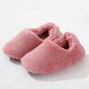 Novo Outono e Inverno Casal Estilo Japonês Botas Altas Bolsa Salto Lua Sapatos Coral Fleece Botas Internas Sapatos de Algodão para Casa Chinelos Quentes