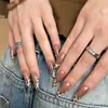 Uñas Postizas Manicura Usable Uñas al por Mayor Uñas Cortas Almendra Uñas Falsas Uñas Francesas Estampado de Leopardo