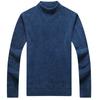 Suéter de visón de otoño e invierno, camisa de punto de color sólido grueso verde medio, suéter de cuello medio alto de talla grande para hombre