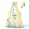 Bolsa de compras plegable de gran capacidad, bolsa de hombro portátil ecológica para el supermercado, bolsa tote resistente y duradera