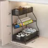 Estante de Almacenamiento para Fregadero de Cocina del Hogar Gabinete Deslizante Estante Deslizante por Capas Cesta Deslizante Estante de Almacenamiento para Platos de Fregadero Condimentos