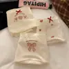 Braguitas de mujer de algodón puro con lazo y entrepierna extendida, estilo crema [10A antibacteriano]