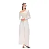 Pantalones de traje elegantes y holgados de pierna ancha para mujer, estilo nuevo de principios de primavera 2026, pantalones casuales con caída, color liso, de cintura alta, modernos