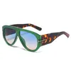Gafas de Sol de Moda Oversize para Mujer Lujo Tendencia Montura Grande Una Pieza Gafas con Letra T Clásico Retro Lentes Gruesos