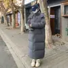 Chamarra larga de plumas para mujer, nuevo modelo de invierno, hasta la rodilla, hasta el tobillo, extralarga, abrigo grueso de algodón