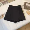Nuevos pantalones-falda de estilo chino con lazo para mujer, verano anti-exposición, pantalones-falda cortos irregulares de cintura alta en línea A adelgazantes