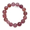 [Bracelete de Cristal Natural Morango Feisha Névoa de Frutas Vermelhas Feminino Mais Fácil de Combinar Presente Bracelete Atacado