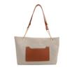 Bolsa popular para o trabalho deste ano, feminina, grande capacidade, 2024, nova moda, cor contrastante, bolsa de ombro, textura, bolsa de balde portátil