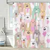 Amazon se especializa en cortinas de ducha con estampado digital de dibujos animados, cortinas divisorias de baño sin taladro con diseños personalizables