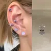 Colección de Pendientes de Hueso del Oído Morado de Ensueño Pendientes de Zirconia Pendientes Planos Espirales de Titanio Médico para el Hélice Pendientes de Hueso del Oído Morados