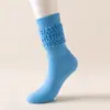 Em estoque Meias Amazon Femininas Cano Longo Outono e Inverno Espessadas terry Stouch socks Bolha Amontoada Meias para Panturrilha