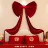 Nuevas Decoraciones de Boda, Colgantes de Lazo Gigantes de Terciopelo Rojo, Diseño de Escena de Banquete de Boda, Diseño de Habitación de Boda, Pared de Fondo