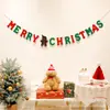 Decoración navideña Guirnalda banderas coloridas tienda tienda de té con leche decoración clip árbol de Navidad fieltro pequeñas banderolas para tirar