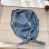 Estilo Pastoral Encaje Floral Triángulo Pañuelo para la Cabeza de Mujer Baotou Retro Francés Verano Playa Protector Solar Bufanda de Seda Diadema