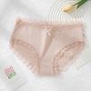 Roupa Íntima Feminina 100% Algodão, Calcinha de Renda Borboleta Sem Costura de Cintura Média, Confortável, Respirável, Antibacteriana, Fundo de Renda, Embalada Individualmente