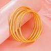 Tienda de oro mismo estilo pulsera de herencia de oro moda para mujer larga duración sin decoloración aleación de cobre imitación oro pulsera falsa de tres oros antigua