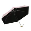 Mini Paraguas 50% de Descuento con 6 Varillas, Paraguas Plegable Plano UV para el Sol para Mujeres, Doble Uso para Sol y Lluvia, Paraguas Promocional con Recubrimiento Negro para Protección Solar