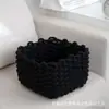 Cesta de Almacenamiento Cuadrada Tejida con Cuerda de Algodón para Uso Doméstico, Sala de Estar, Almacenamiento en Armario, Cesta de Almacenamiento para Artículos Varios, Cesta de Almacenamiento de Cuerda de Algodón