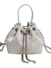 Bolso de Mano Pequeño para Mujer 2025 Nuevo Primavera Bolso Cubo con Cordón Versátil Estampado de Flores Bolso Cruzado con Cadena Ins