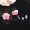 Pendientes Exquisitos de Resina Rosa Dulce, Lujo Ligero, Degradado de Color Claro, Suaves, Modernos, Pequeños y Versátiles para el Uso Diario