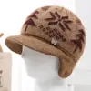 Gorros Cálidos para Mujeres de Mediana Edad y Mayores, Madres, Protección contra el Frío de Otoño e Invierno, Gorros de Punto con Protección para las Orejas para Personas Mayores y Abuelas, Gorros de Lana con Forro de Felpa