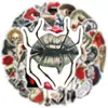 50 Pegatinas Decorativas Retro Rojas y Negras de Terror y Thriller para Cuaderno, Equipaje, Patineta, Taza de Agua, Impermeables