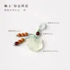 Colgante de Flor de Loto de Jade con Cuerda Tejida a Mano Colgante de León de Ágata Adecuado para Decoración de Pulsera, Colgante Pequeño para la Buena Suerte