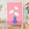 Cortina de Puerta de Flor Simple Escandinava Decoración del Hogar Cocina Baño Cortina Divisoria Dormitorio Tela sin Perforaciones Media Cortina