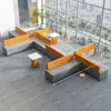 Canto Sofá Criativo Recepção de Escritório Área de Lounge Cabine Sofá de Negociação Mesa de Centro Simples Moderna