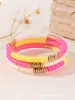 Set de pulseras de arcilla suave coloridas apilables de 6 mm elástico color Morandi bloques de color bohemio pieza metálica