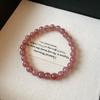 Pulsera de Cristal de Fresa Fresca y Dulce para Mujer, Pulsera Simple, de Lujo Ligero y de Alta Gama, Joyería de Mano de Regalo Moderna y Versátil al por Mayor