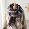 Moda Britânica Cashmere Xadrez Quente Xale Cachecol Unissex Outono e Inverno Moda All-match Tassel Cachecol