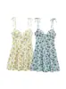 Para Vestido Aliexpress Ropa Femenina Transfronteriza Verano 2025 Nuevo Estilo Europeo y Americano Tirantes Estampado Floral Falda de Popelina