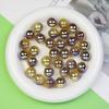 Ding Yi 16mm Céu Estrelado Lua Fria Contas Redondas Bicolores Resina Eletrodepositada Furo Reto Contas Soltas Acessórios para Joias DIY