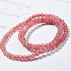 Tres Círculos Múltiples Círculos Coleccionable Cristal de Fresa Natural Pulsera Pulsera 567A Rojo Hielo Rojo Paloma Cristal de Fresa
