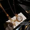 Pulseira Wrap Saco de Dinheiro Estrela Estilo Antigo Banhada a Ouro, Novo Colar Estrela de Floco de Neve Calcedônia Branca Estilo Chinês, Resistente ao Desbotamento
