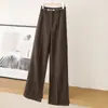 Assim como o balcão! É incrível de usar! Calças Retas de Lã Femininas Engrossadas Quentes Outono e Inverno