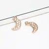 Simples cobre incrustado zircônio geométrico estrela cinco pontas Amor pulseira pingente brincos colar diy joias acessórios material