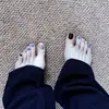 KleinCool e Estiloso Azul-Preto Color-Blocking Brilhantes Lantejoulas Grandes Nicho Alto Padrão Feito à Mão Usável Unhas dos Pés