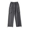 Ins Verão Novo Estilo Calça Cargo Reta de Cintura Alta Feminina Versátil Slim Sag Solta Bolso Grande Casual Perna Larga