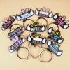 Barra Luminosa de Mano Accesorios de Ambiente Feliz Cumpleaños Arreglo de Ambiente Luminoso Aro para el Pelo con Purpurina para Niños y Niñas