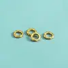 Anillo de Plata de Ley S925 Chapado en Oro con Círculo Geométrico Texturizado Pulsera Collar Accesorios de Plata DIY